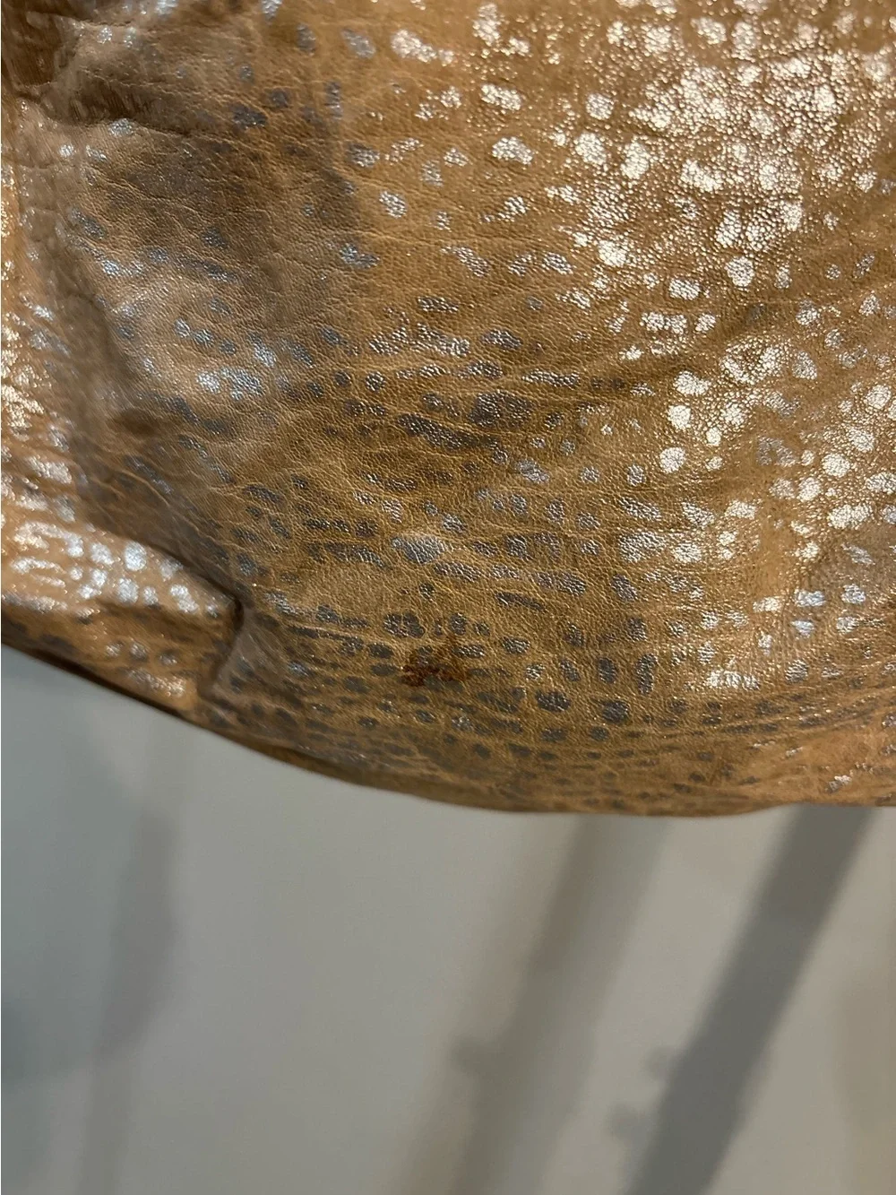 Foley + Corinna Beige Tan Leather Shoulder Bag with Textured Shine